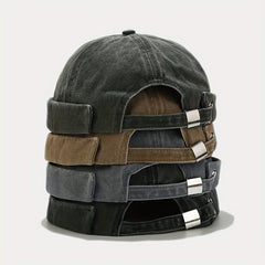 Retro Washed Melon Leather Hat Street Hip Hop All Match Landlord Hat
