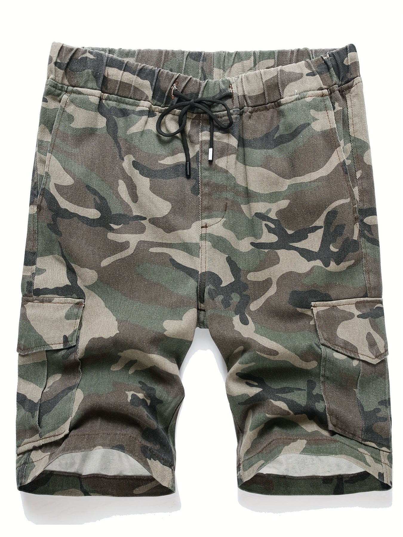 Men's Camo Cargo Shorts Drawstring Waist