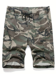 Men's Camo Cargo Shorts Drawstring Waist