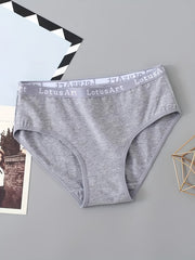 5pcs Letter Print Briefs Comfy Stretchy Panties Women's Lingerie