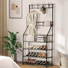 Coat Rack with Shoe Storage Bench and 8 Hooks