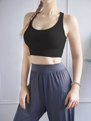 Sleeveless Yoga Fitness Sports Bra Solid Chest Padded Tank Top