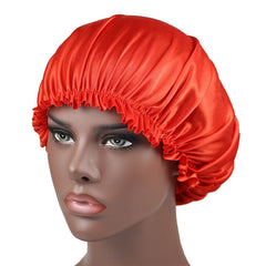 Satin Solid Wideband Sleeping Hat Night SleepCap Hair Care Bonnet