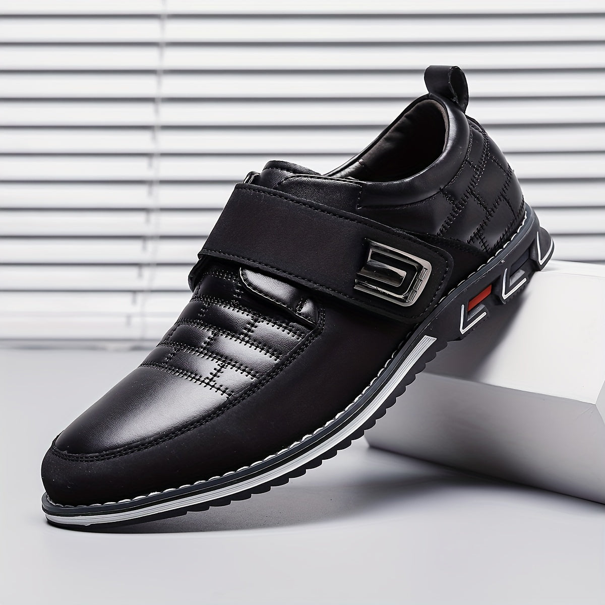 Men's PU Leather Hook And Loop Slip On Shoes Spring Summer