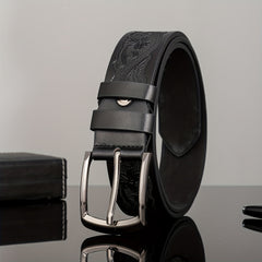 Men's Embossed PU Leather Belt
