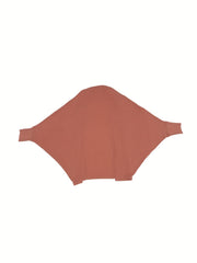 Solid Batwing Sleeve Open Front Knit Cardigan