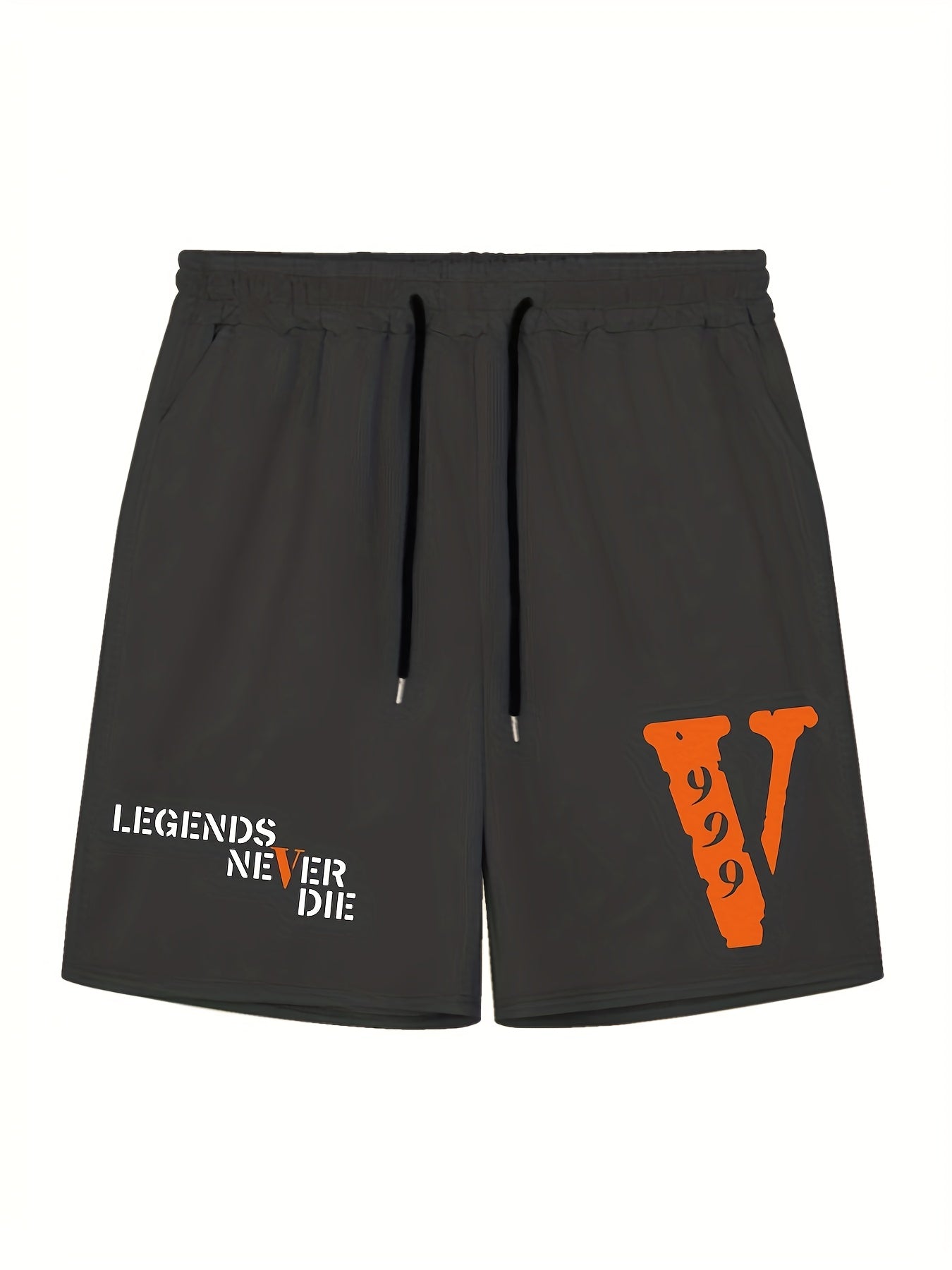 Legends Never Die Men's Casual Solid Elastic Waist Drawstring Short