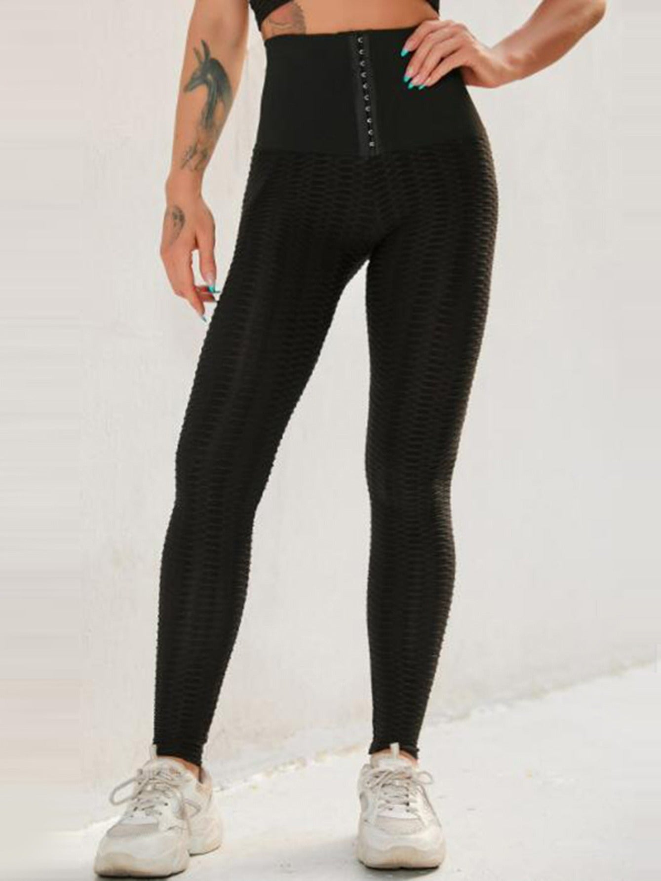 Women's High Waist Textured Yoga Leggings