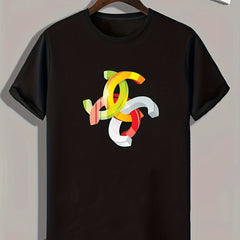 Symbol Pattern Print Men's Sports T-shirt Graphic Tee Men's Summer Outdoor