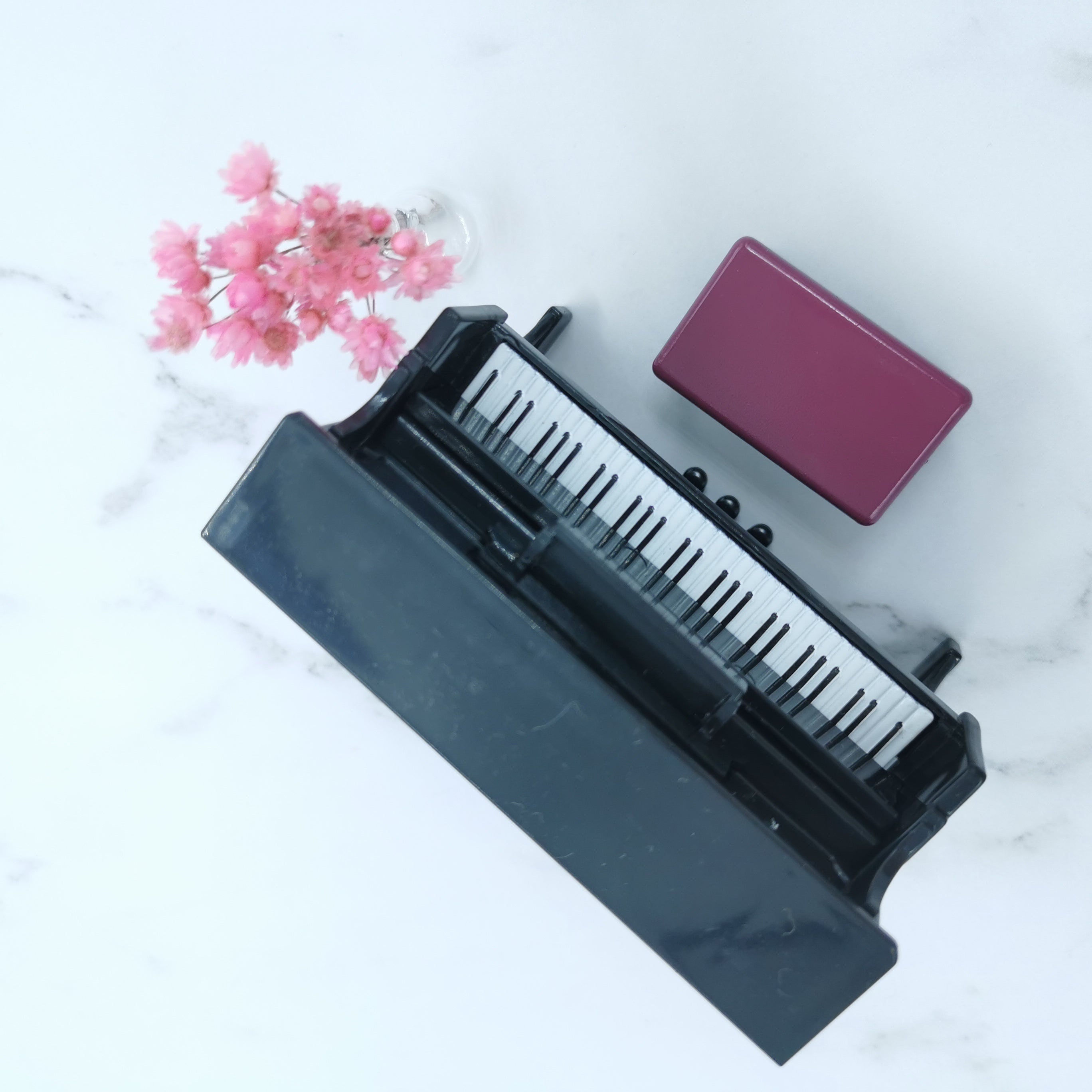 Mini Piano Dollhouse Accessories with Stool and Music Score