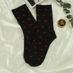 Heart Print Socks Mid Tube Women's Stockings