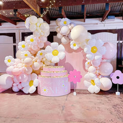 85pcs Daisy Aluminum Film Balloon Birthday Decoration Sun Flower Picnic Set