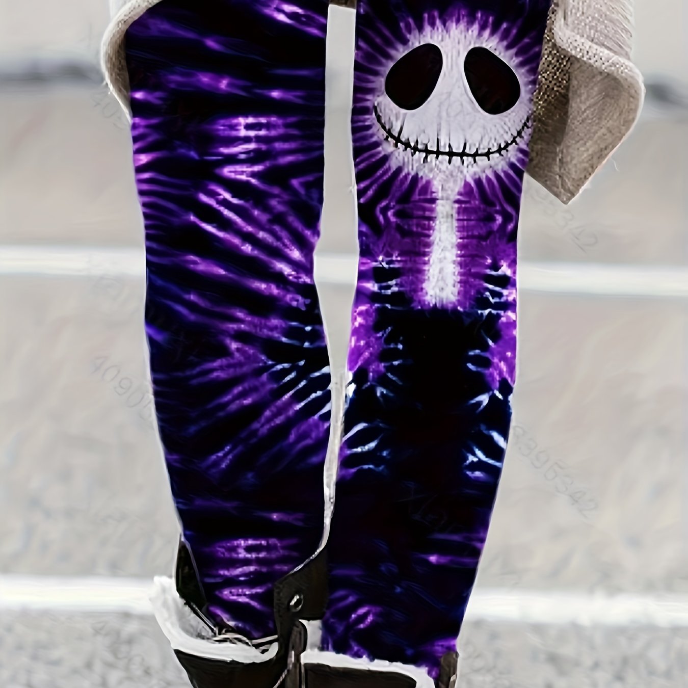 Ghost Print High Rise Goth Leggings