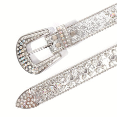 Kids Rhinestone Western Leather Belt for Boys Girls