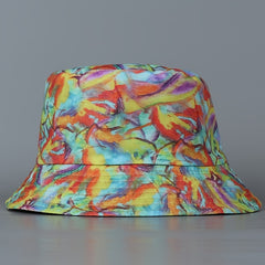 Colorful Graffiti Bucket Hat Abstract Stripes Reversible Fisherman Cap