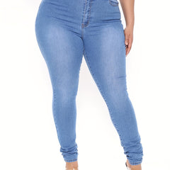 High Rise Stretchy Skinny Jeans for Plus Size Women