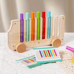 Wooden Matching Bus Toy for Kids 3-6 Years