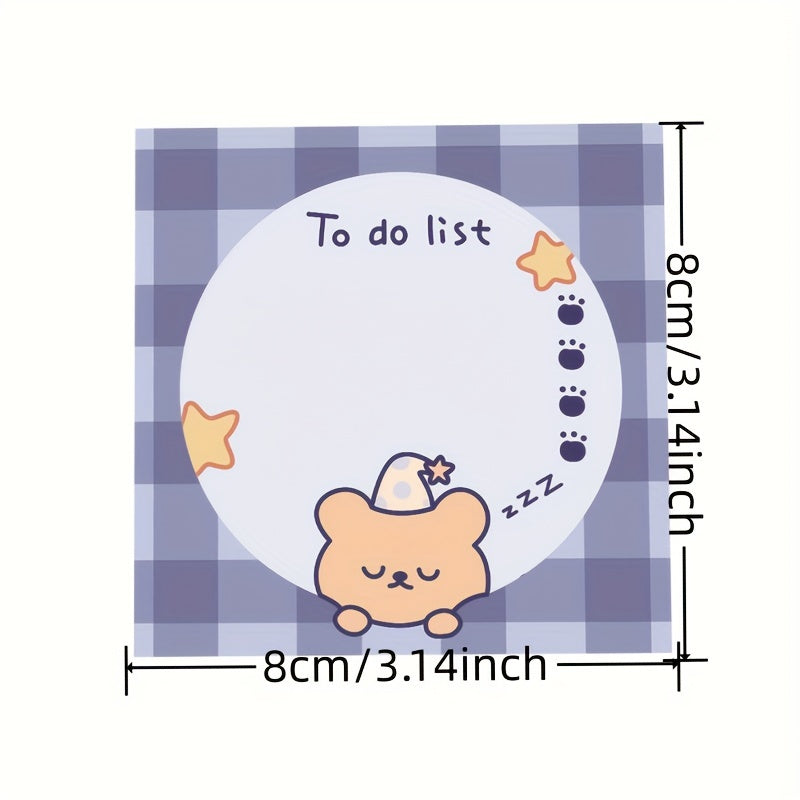 Cartoon Bear Sticky Note Student Stationery 2pcs