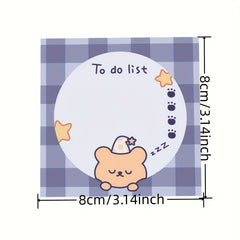 Cartoon Bear Sticky Note Student Stationery 2pcs