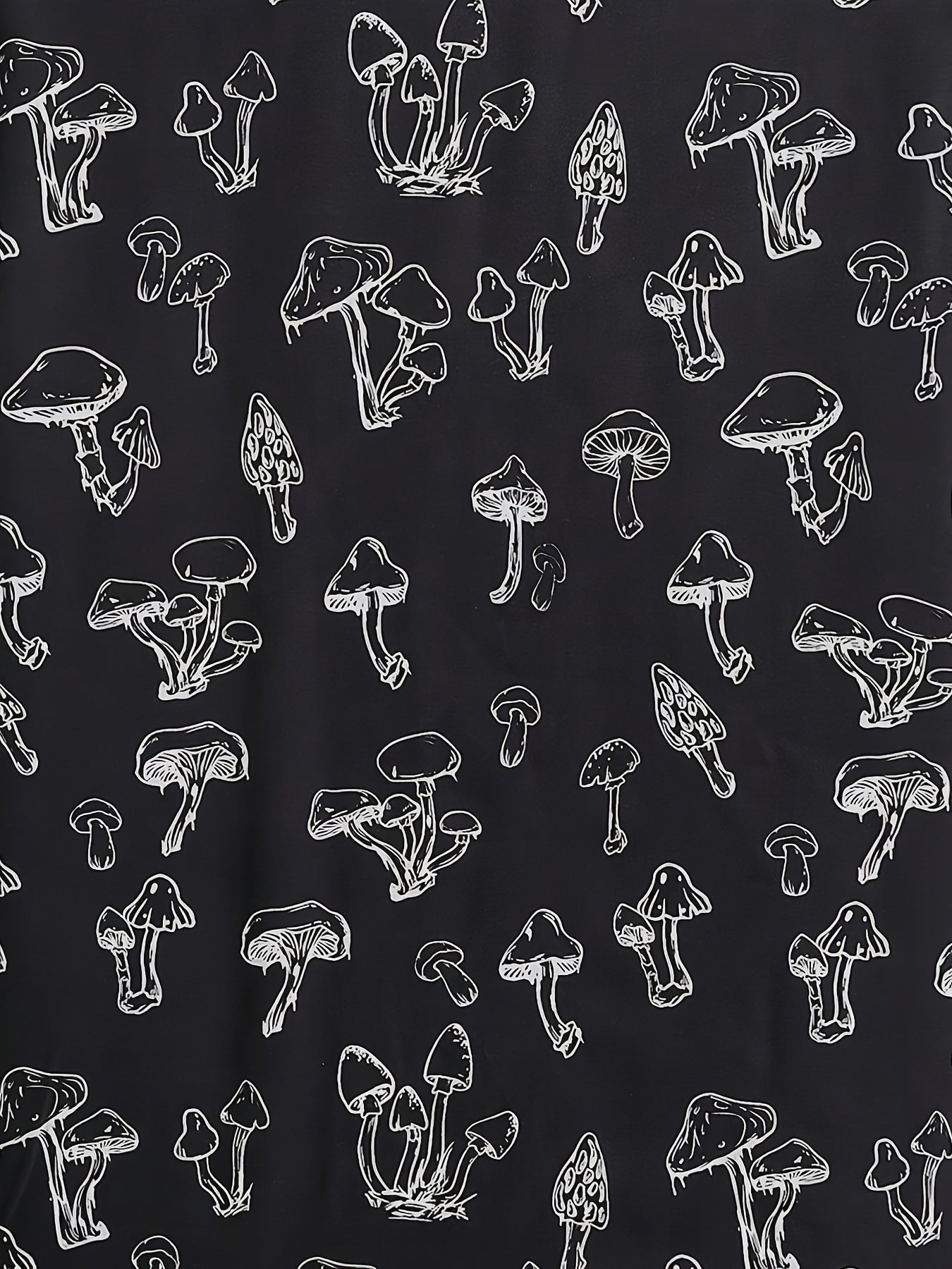 Men's Mushroom Pattern Button Up Short Sleeve Shirt