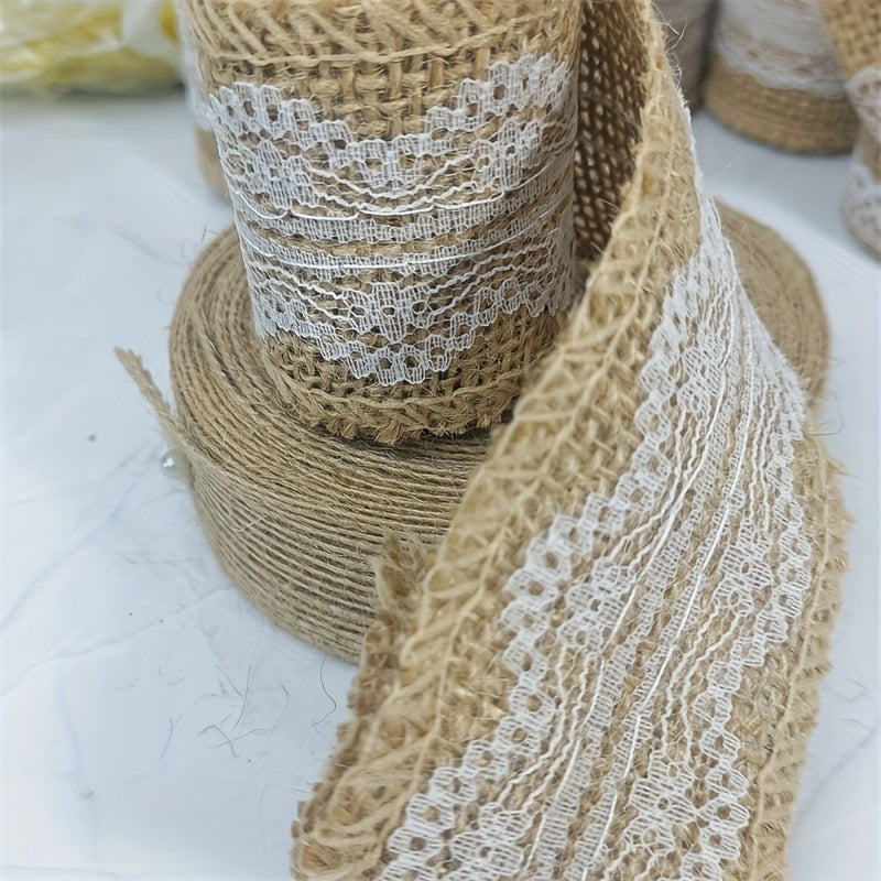 DIY Burlap Decorative Ribbon Jute Webbing 200cm Roll Easter Decoration