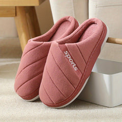 Men's Stripped Fleece Slip On Slippers Warm Keep Assorted Colors Casual Shoes