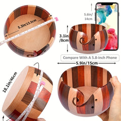 DIY Wooden Yarn Bowl For Crochet Large Pretty Shape Yarn Wool Art Craft Storage