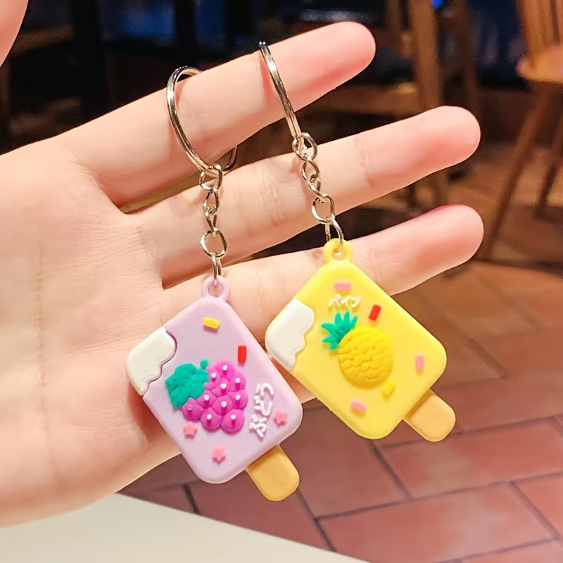 Mini Fruit Ice Cream Keychain Bag Charm Pendant Small Gift
