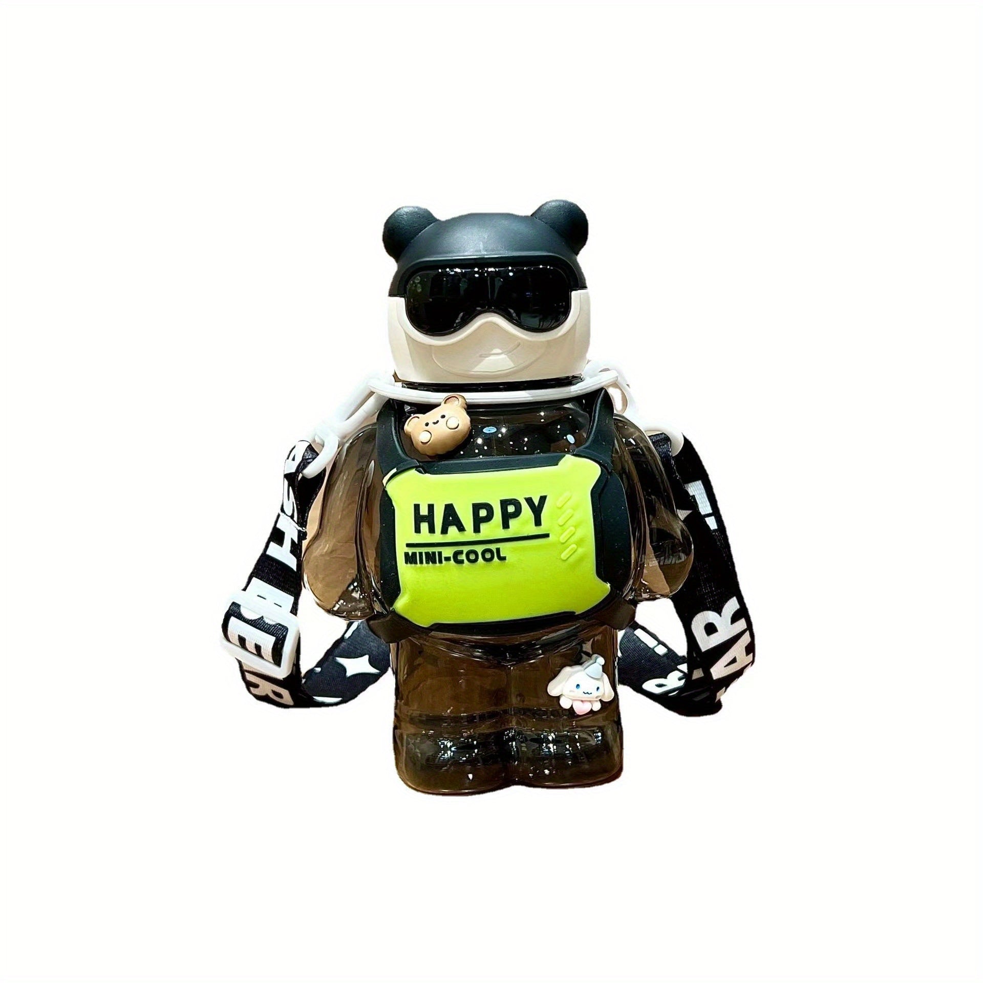 Large Capacity Bear Plastic Cup with Straw