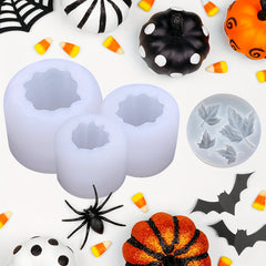 4pcs Pumpkin Candle Holder Silicone Molds Maple Leaf 3D for Resin Casting