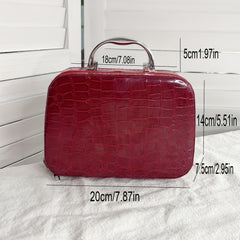 Leopard Makeup Bag Crocodile Cosmetics Case Stone Makeup Box