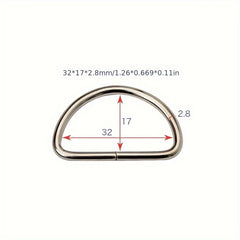 100pcs DIY Clothing Metal D-ring Accessories Silver D Buckle