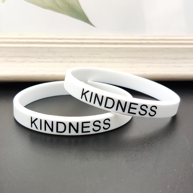 2pcs Silicone Bracelet Inspirational Rubber Wristband Student Jewelry