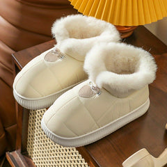 Plush Lined Slipper Boots Waterproof Thermal Snow Boots