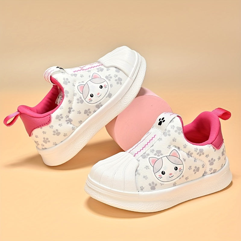 Baby Girls Cartoon Slip On Sneakers Lightweight Non Slip Shoes for Walking
