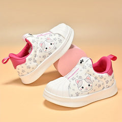 Baby Girls Cartoon Slip On Sneakers Lightweight Non Slip Shoes for Walking