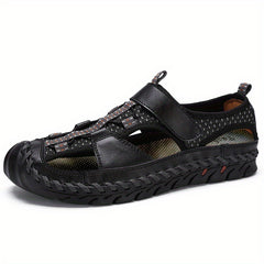 Men's Mesh Closed Toe Hook & Loop Sandals Beach Shoes Summer