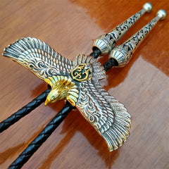 Eagle Bolo Tie Neckline Titanium Steel Skull Bolo Tie Gothic Cosplay Necktie