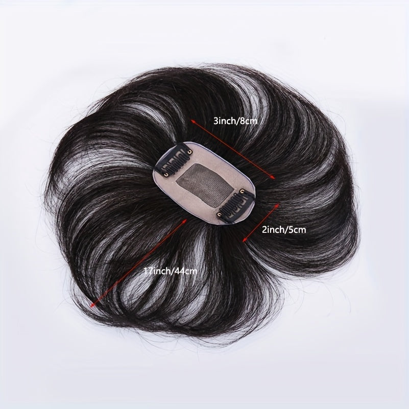 Human Hair Toupee Fringe Hairpiece Top Clip Extension