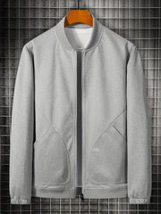 Men's Solid Sport Baseball Jacket Casual Coat Spring Autumn