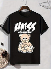 Men's Bear Print Active T-shirt for Outdoor