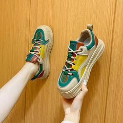 Women's Letter Pattern Board Shoes Lace Up Flat Athletic Sneakers