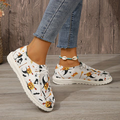 Women's Halloween Witch Pumpkin Boat Shoes Lightweight Flats