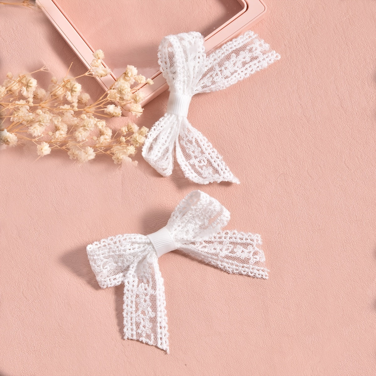 2pcs Princess Lace Bow Ties for Girls' Bangs Clips
