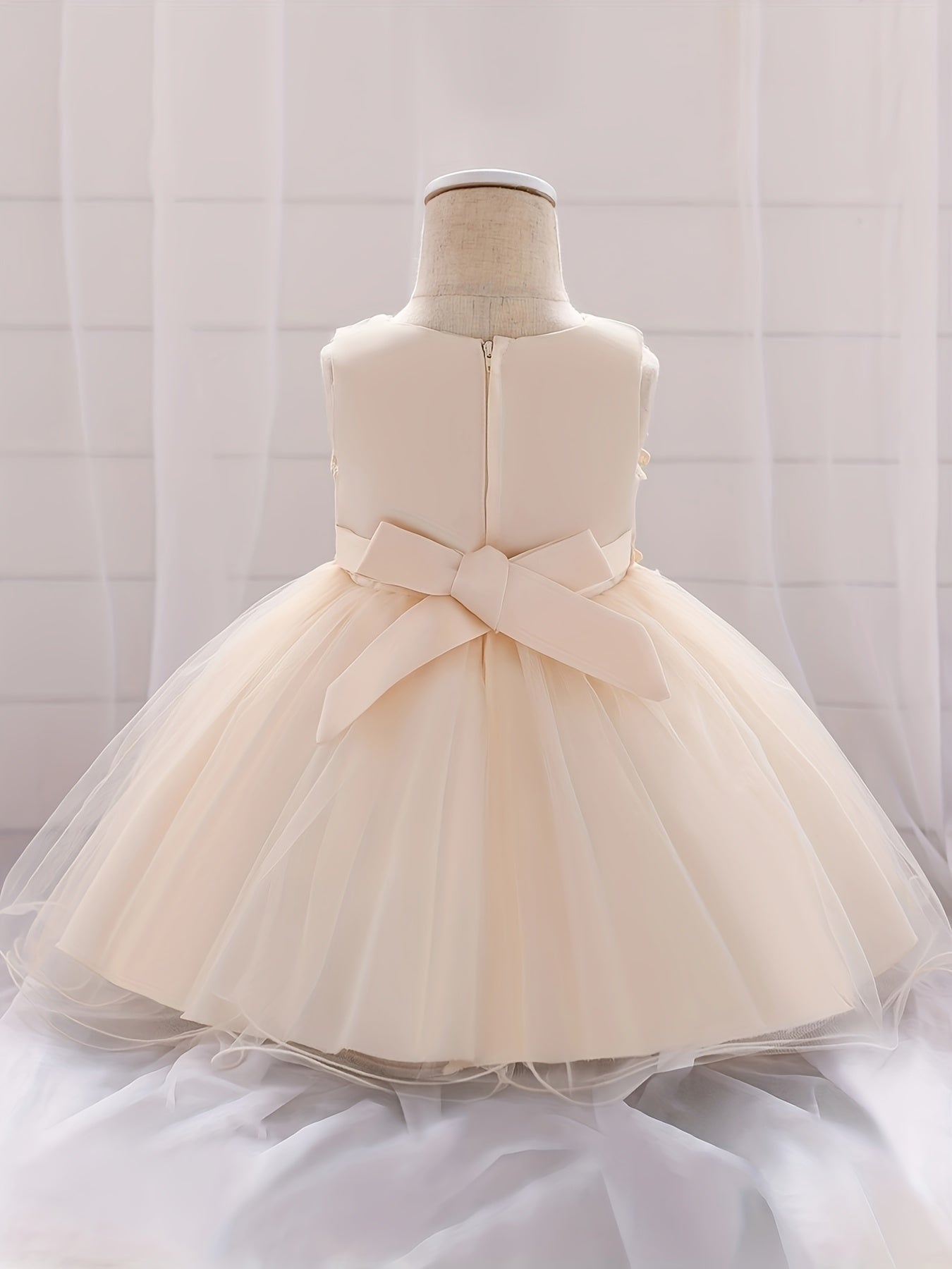 Girls Butterfly Embroidery Princess Dress Baby Birthday Party Dress