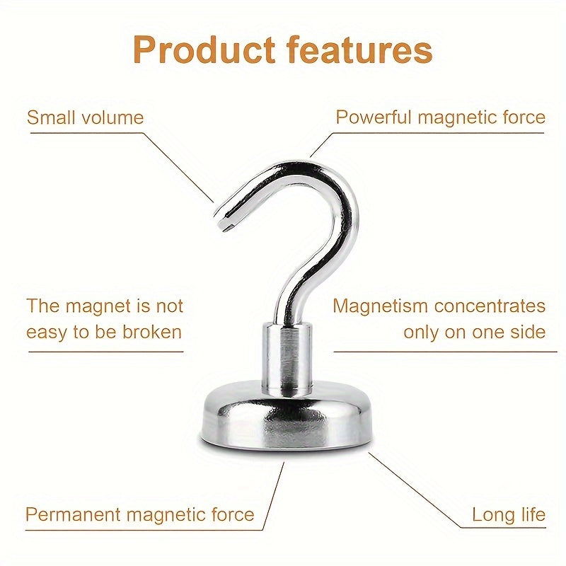 10pcs Strong Magnetic Hooks 11 34KG Heavy Duty For Hanging Grill Kitchen Fridge
