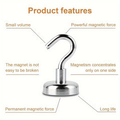 10pcs Strong Magnetic Hooks 11 34KG Heavy Duty For Hanging Grill Kitchen Fridge