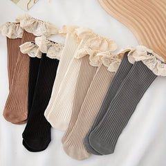 5pairs Lace Ruffled Princess Socks for Baby Girls