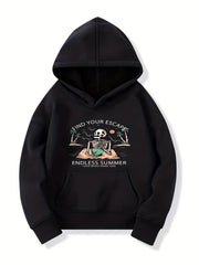 Skeleton Pattern Smart Hoodie For Girls Halloween Party