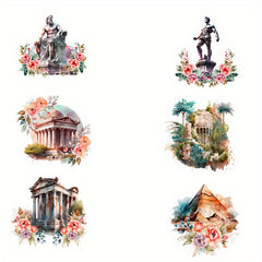6pcs Greek Theme Iron on Transfer Stickers Decals